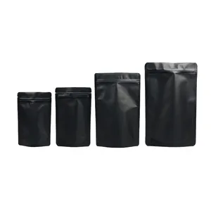 Matte Black Mylar Bags Matte Black Package Stand Up Pouch/Aluminum Foil Packaging Zip Lock Bag/Doypack Mylar Storage Food Bags