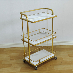 Mobilier de salon de barbier moderne noir blanc chariot de salon chariot de luxe portable de haute qualité petit outil voiture à vendre - Product Image 4