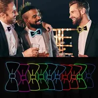 Nœud Papillon Lumineux LED Homme qui Brille dans le Noir, Cravate en Plastique Luminescente pour Soirées Dansantes, Anniversaires, Mariages et Événements