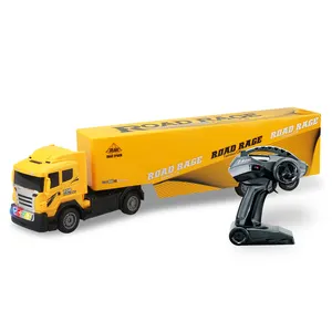 2.4G Full Function 22" RC Semi Truck Trailer with Light Remote Control Truck Full Cargo Carrier for Kids