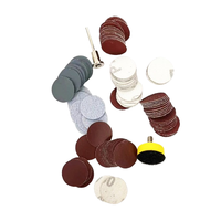 1 "2" 3 "pouces 30 50 60 100 120 200 pièces ensemble de disques de papier abrasif rond avec mandrin crochet et boucle tampon de fibre Kit d'outils abrasifs