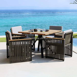 Juego de Comedor para Exteriores de 8 Asientos <span class=keywords><strong>Popular</strong></span> en América con Estructura de Aluminio, Mesa Rectangular y Sillas para Jardín, Muebles de Metal para Patio - Product Image 5