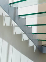 Marches d'escalier en verre feuilleté CBMmart, garde-corps en verre trempé, embouts pour escalier droit