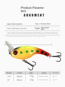 Naufrage Crankbait Pêche <span class=keywords><strong>Minnow</strong></span> 35/55mm 2.5/7.5g Pêche Shad Leurre Flutter Plongée Basse Leurre Truite Leurre - Product Image 2