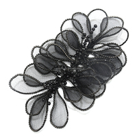 Keering Nouveau 3d DIY Fil Flore Robe de Demoiselle d'Honneur Mariage Soirée Cristal Corsage Robe Patch Panneaux Strass Fleur Applique