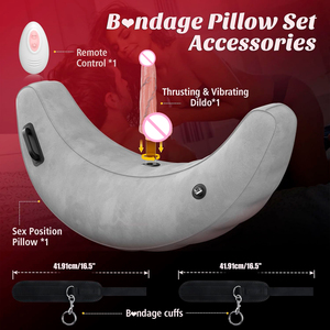 Coussin gonflable vibrant et oscillant pour jeux BDSM, avec menottes <span class=keywords><strong>de</strong></span> bondage, pour chaise ou canapé sexuel - Product Image 2