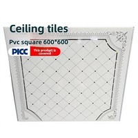 Paneles de Techo de PVC de 600x600 mm, Impermeables, Resistentes a la Humedad, de Grado Utilitario, Decorativos, Tipo Suspendido, Losetas de Plástico de Encaje Rápido
