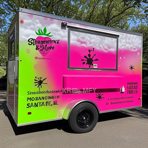 Camion de cuisine mobile entièrement équipé avec fenêtre de concession, petite remorque à desserts - Product Image 1