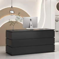 Bureau de réception moderne en bois avec espace de rangement, vente directe d'usine LR-RD-079, taille personnalisée durable pour bureau ou magasin de détail
