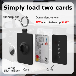 2 in 1 Silikon Karten halter Fall Entwickelt für Tesla Schlüssel karten AirTag Halter Abdeckung Silikon Airtag Karten etui - Product Image 3