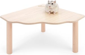 JUNJI Plataforma automática de madera Mascotas pequeñas Enano Sirio Hamsters Gerbils Degus Otras criaturas Cuenco Incluido Jugar Uso de alimentos - Product Image 2