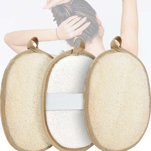 Toalla de Baño Exfoliante de Luffa Natural Pura, Toalla de Baño Japonesa de Luffa, Exfoliante Natural para la Espalda, Exfoliante Ovalado para Uso Doméstico - Product Image 1