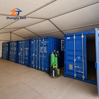 Tente de stockage préfabriquée en alliage d'aluminium, abri industriel robuste et portable pour le stockage de matériaux