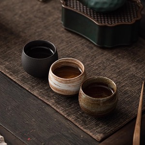 Taza de Té de Cerámica Jingdao Estilo Japandi, Hecha a Mano, Rústica, de Estilo Vintage, Artesanía Tradicional, Reutilizable, 80 ml, Taza Pequeña - Product Image 2