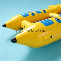 Bateau banane gonflable multicolore avec logo personnalisé, flotteur aquatique tractable pour jeux aquatiques commerciaux