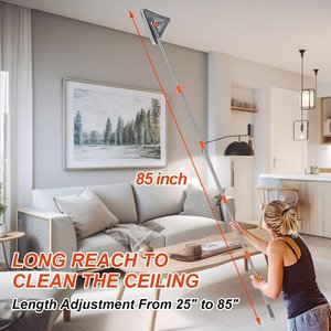 85 Inch <strong>Wall</strong> Cleaner <strong>Mop</strong> with Long Handle Baseboard Cleaner Tool Duster 360 Rotating Microfiber Dust <strong>Mop</strong> Cleaning Brush - Product Image 3