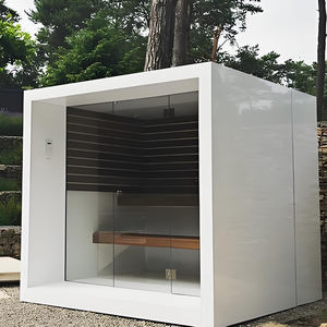 Sauna Quadrata con Porta Frontale a Apertura Completa e Veranda, Design Moderno, Stufa Elettrica a Infrarossi Lontani per Uso Commerciale - Product Image 3