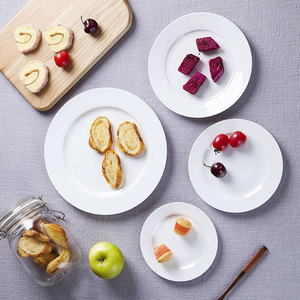 Chine usine bas <span class=keywords><strong>prix</strong></span> grande <span class=keywords><strong>assiette</strong></span> latérale plat peu profond dîner moderne haut de gamme Restaurant petites assiettes en porcelaine blanche - Product Image 4