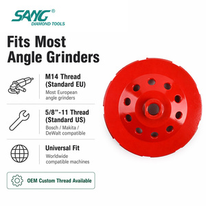 Disco Abrasivo de Doble Fila de Segmentos SANG para Pulir con Diamante, 100, <span class=keywords><strong>125</strong></span>, 150, 180 mm, para Concreto, Granito, Mármol, Ladrillo y Mampostería - Product Image 6