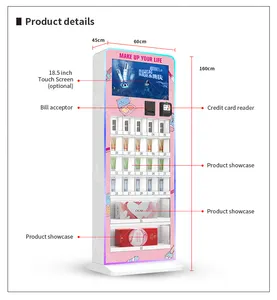 Layar Iklan Mesin Penjual Otomatis Penjualan Mandiri untuk Bisnis Kecil Kustom Kecantikan Mini Mesin Penjual Bulu Mata Maquina Expendora