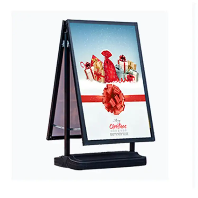 नए उत्पादों wholesaleDouble-पक्षीय Weatherproof आउटडोर संकेत एक फ्रेम फुटपाथ विज्ञापन बोर्डों पोस्टर खड़ा प्रदर्शित करता है