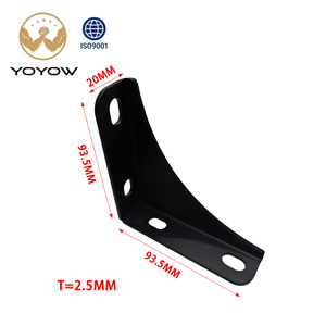 YOYOW <b>Black</b> Powder Coated Iron Triangle Bracket 90 Degree Right Angle Strong Easy Installation Kitchen Bathroom Cabinet Desk <b>Bed</b> - Product Image 2