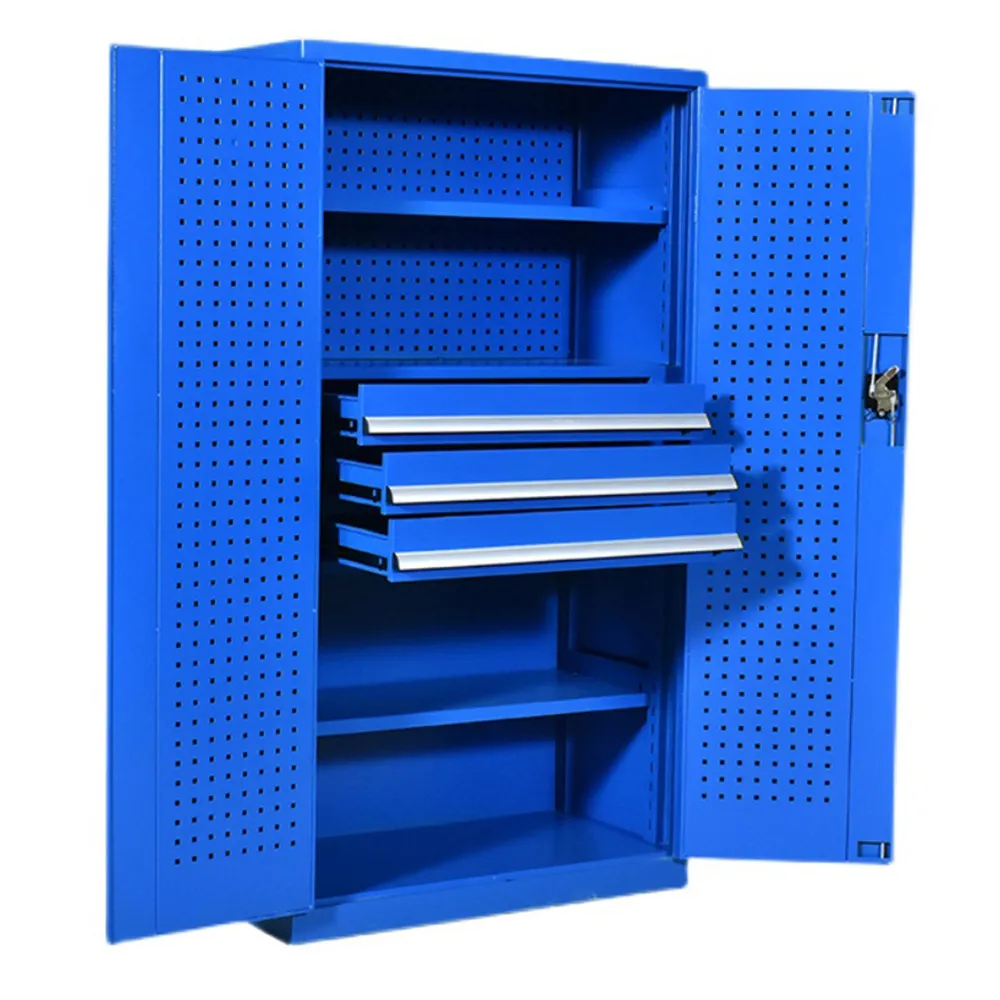 Сверхмощный металлический шкаф для хранения, система блокировки для безопасной организации и защиты инструмента