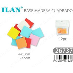 Basi Quadrate in Legno Ilan 3,5x0,3 Cm 12 Pezzi Materiali per Artigianato - Product Image 3