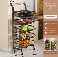 Étagère de présentation multi-niveaux en métal moderne, écologique, légère, pour fruits et légumes, avec drainage, chariot portable et mobile, résistant à l'eau