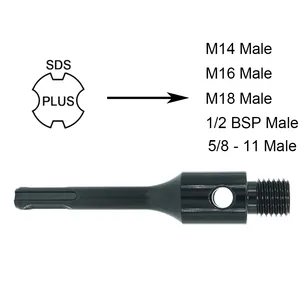 SDS Plus Shank M14 M16 M18 1/2 BSP 5/8-11 erkek adaptörü için elmas çekirdek matkap ucu