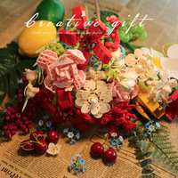 Décor à la maison fausses fleurs Bouquet jouets bouquets de roses florales artificielles Mini rose rouge brique bricolage Moc Nano fleur blocs de construction