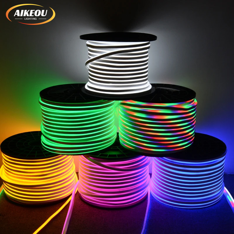 DC 12V Enkele Kleur Rgb Neon Strip 6*12Mm Neon Licht Siliconen Led Flex Neon Teken Licht