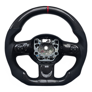 พวงมาลัยคาร์บอนไฟเบอร์ลายฉลุหนังแท้ ดีไซน์เฉพาะ M Performance สำหรับ BMW Mini Cooper S R56 R61 - Product Image 1