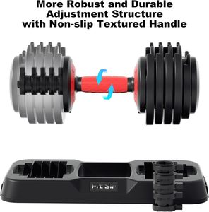 ชุดดัมเบลเหล็กปรับน้ำหนักได้ Fit Sir 10-in-1 25LB/55LB <span class=keywords><strong>ระบบ</strong></span>ล็อคปลอดภัย ถาดเก็บแบบปิด ปรับน้ำหนักได้รวดเร็วภายใน 1 วินาที - Product Image 6