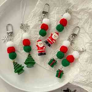 Colgante Móvil de la Serie Navideña: Lindo Abuelo Claus, Decoración para Bolsos, Copo de Nieve, Árbol de Navidad, Llavero Colgante - Product Image 5
