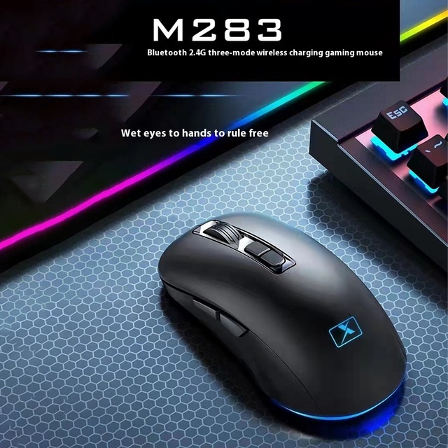 Xinmeng M283 2.4GHz Wireless USB LED Tri-mode 7D Optical Gaming Mouse for Laptop/Desktop Rechargeable Esports Wholesale