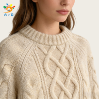 AJB Factory Vente en gros Pull pour femme d'hiver en viscose et polyester tricoté, motif Argyle, anti-plis, doux, texture laine, style décontracté et professionnel