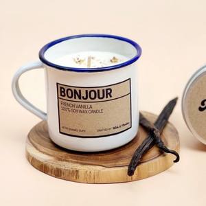 Fournisseur chinois de vaisselle en émail de porcelaine non toxique, réutilisable, en métal, pour le camping, les voyages, tasse à bougie en émail pour la promotion - Product Image 6