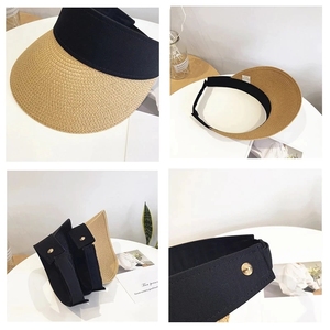 Cinta Mágica Panamá <span class=keywords><strong>Sombrero</strong></span> de Paja para Mujer <span class=keywords><strong>Sombrero</strong></span> de Protección Solar para Verano Deportes al Aire Libre Playa <span class=keywords><strong>Sombrero</strong></span> de Cola de Caballo Vacío - Product Image 5
