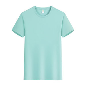 Custom Round Neck T-Shirt Solid Color Polyester Thin Leisure Wear Promotional T-Shirts - Product Image 2