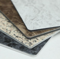 Panneau composite en aluminium revêtu de PVDF et PE, imitation pierre et marbre, pour la décoration murale extérieure et intérieure