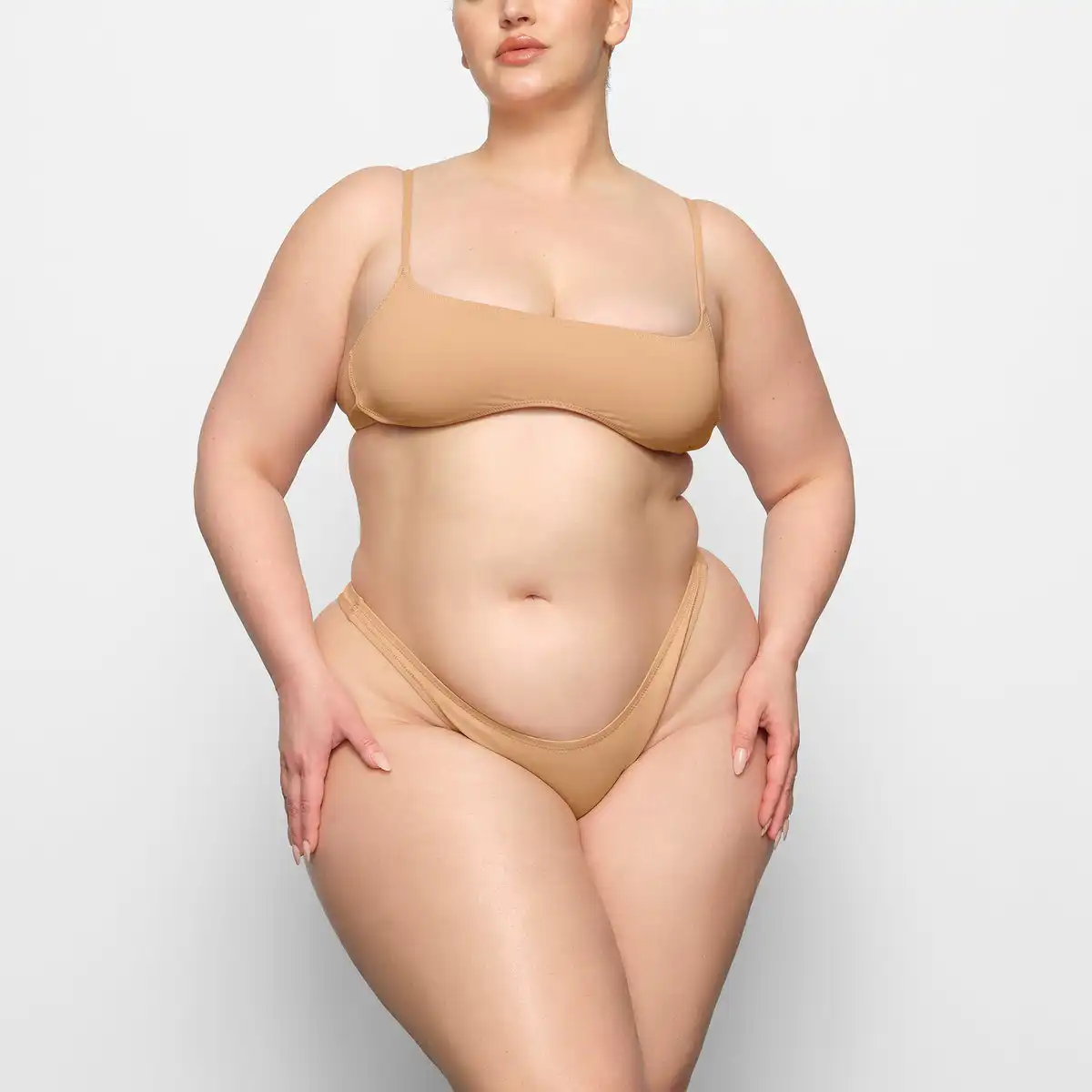 Custom plus size swimsuit high quality designer thong bikini backless triangle fat woman swimwear