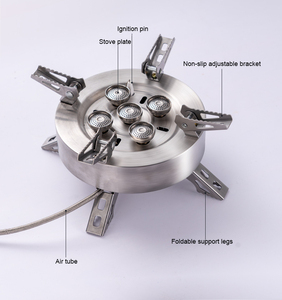 12800W katlanır açık pişirme barbekü bütan 5 brülörler fırın ocak taşınabilir kamp gaz sobası kamp dışında bütan - Product Image 6