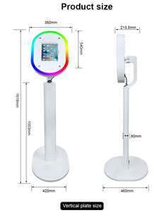 Tragbare Ovale <span class=keywords><strong>iPad</strong></span> DSLR Fotobox mit RGB-Licht Unterstützt 180-Grad-Drehung Selfie-Fotobox-Maschine für Hochzeiten Partys Events - Product Image 3