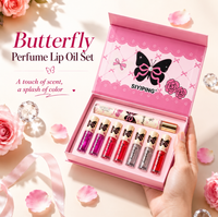 Coffret Cadeau Siyiping Huile à Lèvres Teintée 8 Couleurs Parfumée - Kit Repulpant Végétalien Hydratant Longue Durée Brillant pour Femmes
