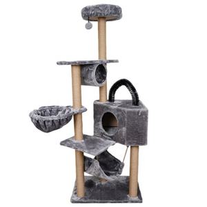 الحيوانات الأليفة القط شجرة قصيرة أفخم عالية الجودة كبيرة الحيوانات الأليفة شقة منزل الظلام Grey شجرة القط هرش - Product Image 3
