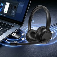Casque sans fil à réduction de bruit ENC, casque Bluetooth supra-auriculaire avec micro, batterie longue durée, pour centre d'appels, conférence, bureau