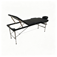 Table de massage robuste à 3 sections avec pieds en acier inoxydable et appui-tête réglable