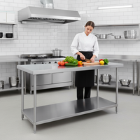 Table de travail industrielle en acier inoxydable, table de cuisine en inox |   Banc de préparation commercial robuste pour les fournitures hôtelières |   Taille personnalisée