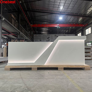 Bureau <span class=keywords><strong>de</strong></span> réception scolaire éducatif <span class=keywords><strong>de</strong></span> forme personnalisée, blanc, moderne, imitation pierre, mobilier <span class=keywords><strong>de</strong></span> bureau - Product Image 2